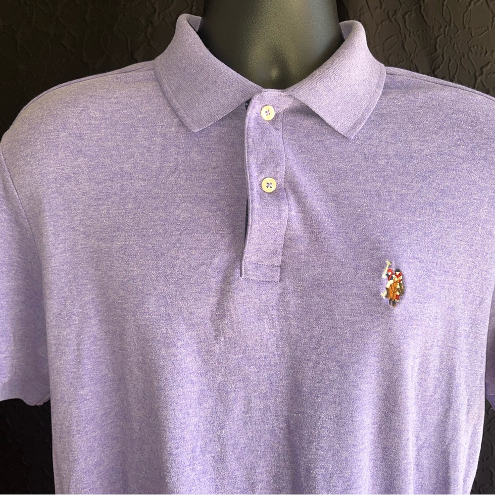 US Polo Assn Mens Large Purple Polo Shirt Classic Fit